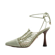 Sam Edelman Trinity Pistachio Tie Up Womens Pumps Ankle Strap High Heel Sandals