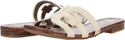 Sam Edelman Bay Eggshell Slip On Rounded Open Toe Leather Strap Sandal-Wide