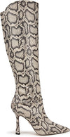 Sam Edelman Elia Roccia Python Wide Calf Pointed Toe Stiletto Heeled Tall Boots