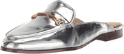 Sam Edelman Linnie Soft Silver Specchio Slip On Rounded Toe Flat Dress Fashion Mules