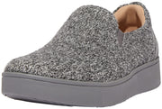 FitFlop Rally E01 Love Grey Merino Wool-Mix Slip-On Rounded Toe Skate Sneakers