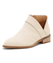 Lucky Brand Perrma Limestone Curved Topline Pinpoint Embellished Moto Booties