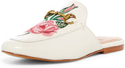 Zigi NY Mallary White Leather Slide Slip On Flat Bit Loafers Mules Sandals