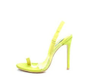 Cape Robbin Sensuous Yellow Slingback Toe Loop Clear Transparent sandal Pumps