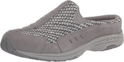 Easy Spirit Travel Time Round Closed-Toe Slip On Mule Clog Grey 030 X-Wide