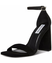 Steve Madden Tiaa Black Nubuck Fashion Two Piece Ankle Strap Dress Sandals