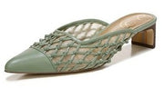 Sam Edelman Snyder Soft Jade Pointed Toe Block Heel Slip On Mesh Fashion Mules