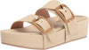 Dolce Vita Coryn Wheat Raffia Fashion Women Platform Double Strap Slip On Sandal