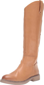 Sam Edelman Fable Cashew Leather Zipper Block Heel Round Toe Knee High Boots