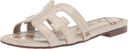 Sam Edelman Bay Modern Ivory Croco Round Toe Slip On Leather Flat Slide Sandals