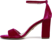 Sam Edelman Robyn Raspberry Buckle Ankle Strap Block High Heel Dress Sandals