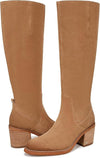 Sam Edelman Soyer Golden Caramel Block Heeled Almond Toe Knee High Western Boots