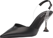 Nine West Heat 3 Black Pointed Closed Toe Traslucent Detailed Heeled Sandals