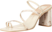 Dolce Vita Prisma Ivory Multi Stella Slip On Squared Open Toe Heeled Sandals
