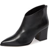 Lust For Life Twilight Black Leather Slanted Topline Pointed Toe Ankle Boots