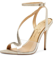 Jessica Simpson Whitley High Heel Pointed Open Toe Lucite Pumps Champagne Clear