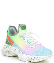 Steve Madden Maxima Lace Up Sneakers Boyfriend Chunky Platform Rainbow