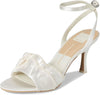 Dolce Vita Lunete Vanilla Satin Pearl Ankle Strap Open Toe Stiletto Sandals