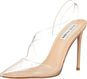 Steve Madden Vienne Clear Pointed Toe Stiletto Heel Slip On Dress Heeled Sandals