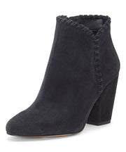 1.State MYLO Womens Boot Black Suede Block Heel Round Toe Designer Ankle Booties