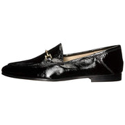 Sam Edelman Loraine Black Crinkle Patent Classic Chain Detailed Vamp Loafers