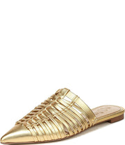 Sam Edelman SHAI Dark Gold Metallic Leather Pointed Toe Slip-On Mules Slide