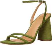 Sam Edelman Kia Dried Thyme Squared Open Toe Ankle Strap Block Heeled Sandals