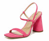 Sam Edelman Kit Dahlia Pink Square Toe Slingback Cylindrical Block Heel Sandals