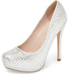Lauren Lorraine Vanna High Platform Pump Rhinestone High Heel Prom Shoes Formal