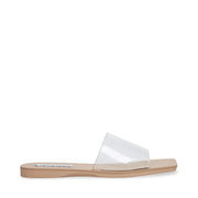 Steve Madden Nixi Versatile Flat Slides Clear Open Toe Mule Slide