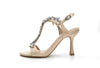 Lauren Lorraine Fay Rhinestone Mid heel Crystals Heeled Open Prom Satin Sandals