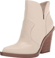 Jessica Simpson Leeshi Chalk Pull On Almond Toe Stacked High Heel Ankle Boots