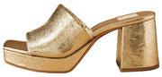 Dolce Vita Marsha Gold Crackled Stella Slip On Squared Toe Block Heeled Sandals