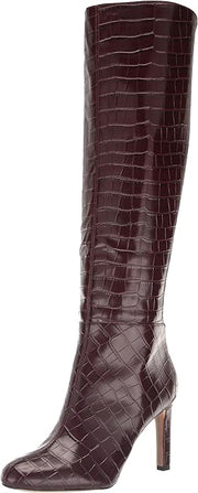 Sam Edelman Shauna Port Wine Pointed Toe Stiletto Heeled Knee High Fashion Boots