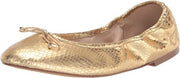 Sam Edelman Felicia Gold Boa Embossed Metallic Slip On Wide Ballet Flats