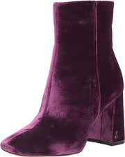 Sam Edelman Codie Deep Orchid Side Zipper Squared Toe Fashion Ankle Boots