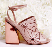 Ivy Kirzhner Epoque Blush Pink Leather Peep-toe Embellished Open Sandals Pumps (7)