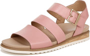 Dr. Scholl's Island Glow Rose Pink Ankle Strap Rounded Open Toe Flats Sandals