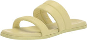 Dolce Vita Adore Yellow Leather Slip On Strappy Open Squared Toe Slides Sandals