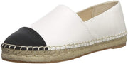 Sam Edelman Krissy White Black/Classic Rounded Cap Toe Slip On Espadrille Flats