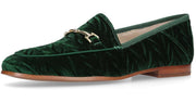 Sam Edelman Loraine Emerald Almond Toe Slip On Stacked Heel Fashion Wide Loafers