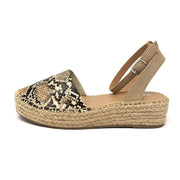 Soda Womens Ankle Wrap Espadrille Flat D'Orsay Sandal Topic Snake