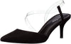 CHARLES BY Charles David Alda Pump Black Pointed Toe Mid Heel Clear Strap Pump