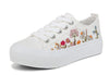 Blowfish Malibu Sadie-Sun White Canvas Fashion Lace Up Platform Sneakers 9