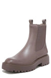 Sam Edelman Laguna Chinchilla Leather Chelsea Moto Rounded Toe Pull On Boots