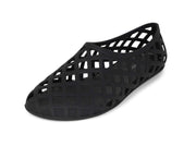 Jeffrey Campbell Jellz Black Matte Fashion Slip On Rounded Toe Holed Flat Shoes