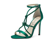 Jessica Simpson Josy Gem Green Ankle Strap Stiletto Heel Strappy Heeled Sandals