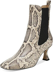 Sam Edelman Lani Stone Pull On Squared Toe Spool Heel Fashion Ankle Boots