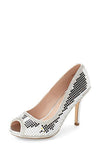 Lauren Lorraine Pauline Peep Toe Mirror Rinestone Evening Formal Dress Pumps