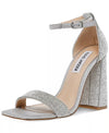 Steve Madden Tiaa Rhinestone Two-piece HIgh Heel Formal Block Heel Dress Sandals